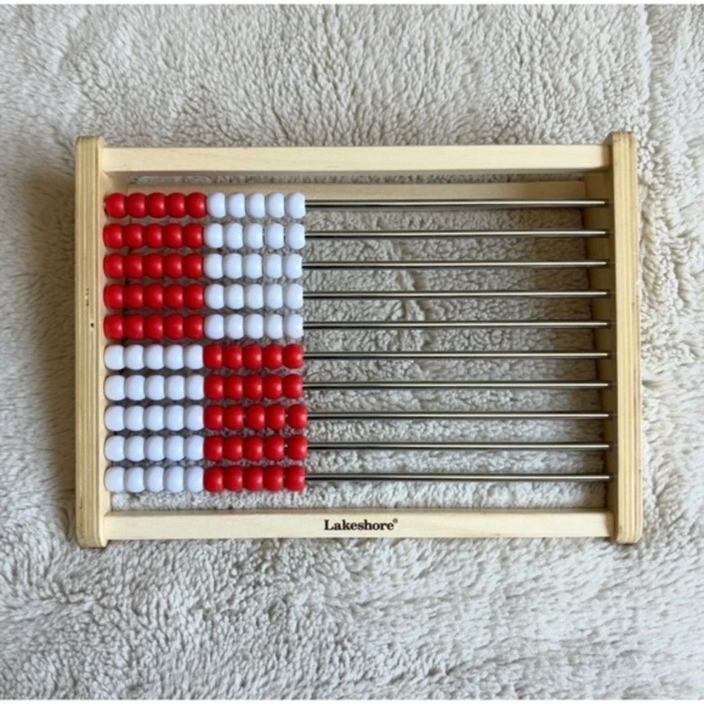 Lakeshore Learning Abacus Kids‎ Homeschool Wood Red White Math Toy